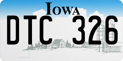 IA license plate DTC326