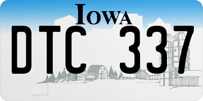IA license plate DTC337