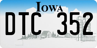 IA license plate DTC352