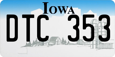 IA license plate DTC353