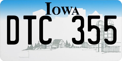IA license plate DTC355
