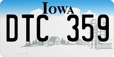 IA license plate DTC359