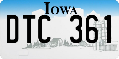 IA license plate DTC361