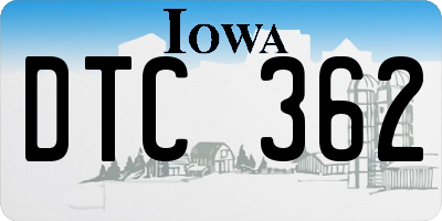 IA license plate DTC362
