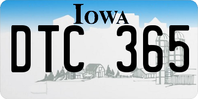 IA license plate DTC365