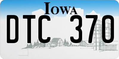 IA license plate DTC370