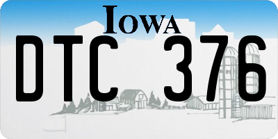 IA license plate DTC376