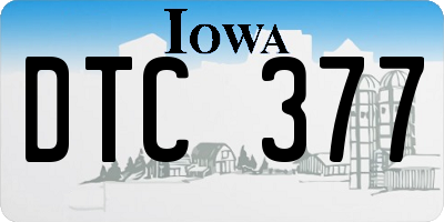 IA license plate DTC377