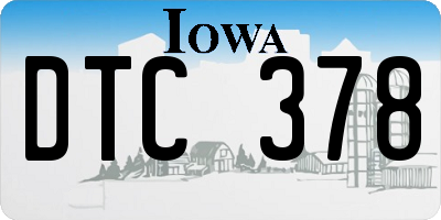 IA license plate DTC378
