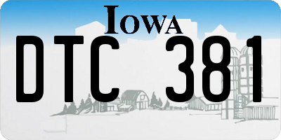 IA license plate DTC381
