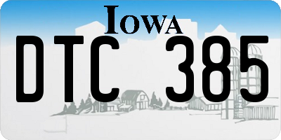IA license plate DTC385