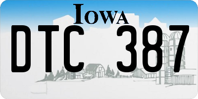 IA license plate DTC387