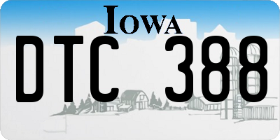 IA license plate DTC388