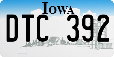 IA license plate DTC392