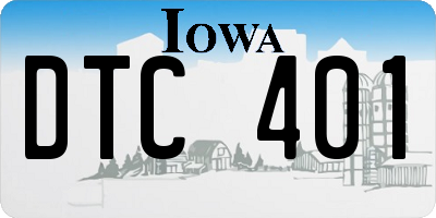 IA license plate DTC401