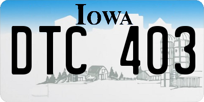 IA license plate DTC403