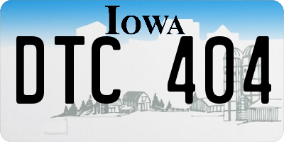 IA license plate DTC404