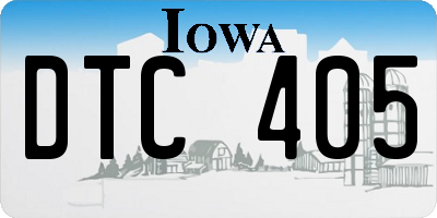 IA license plate DTC405