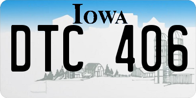 IA license plate DTC406
