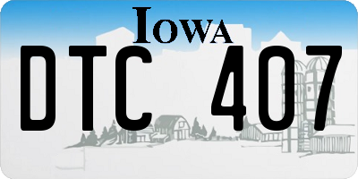 IA license plate DTC407