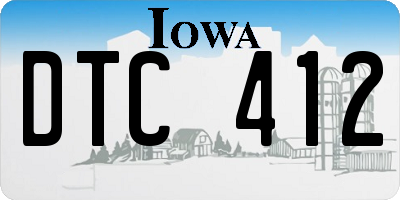 IA license plate DTC412