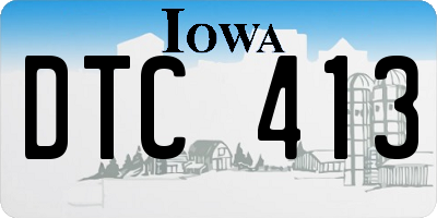 IA license plate DTC413