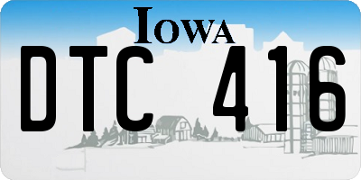 IA license plate DTC416