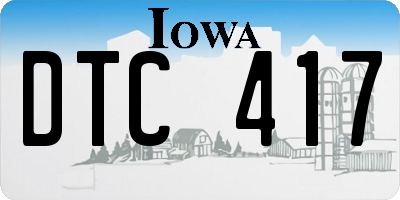 IA license plate DTC417
