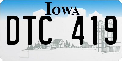 IA license plate DTC419