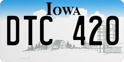 IA license plate DTC420