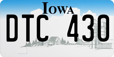 IA license plate DTC430