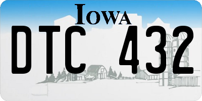 IA license plate DTC432
