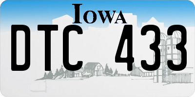 IA license plate DTC433