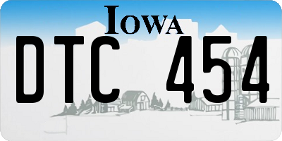 IA license plate DTC454