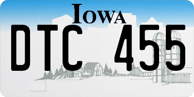 IA license plate DTC455