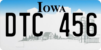 IA license plate DTC456