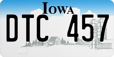 IA license plate DTC457