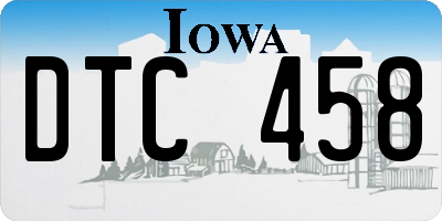 IA license plate DTC458