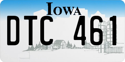IA license plate DTC461