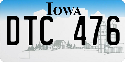 IA license plate DTC476