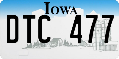 IA license plate DTC477