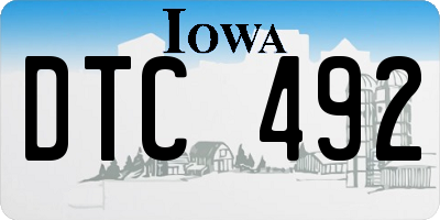 IA license plate DTC492