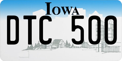 IA license plate DTC500