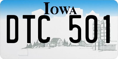 IA license plate DTC501