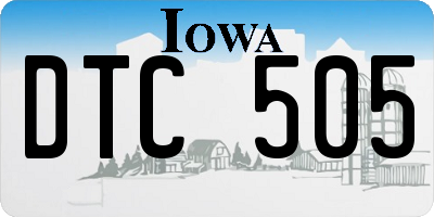 IA license plate DTC505