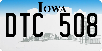 IA license plate DTC508