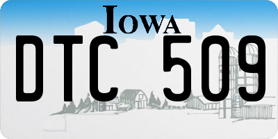 IA license plate DTC509