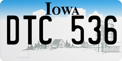 IA license plate DTC536