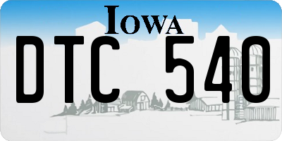 IA license plate DTC540