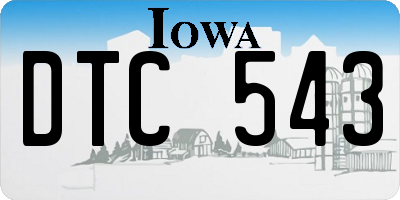 IA license plate DTC543
